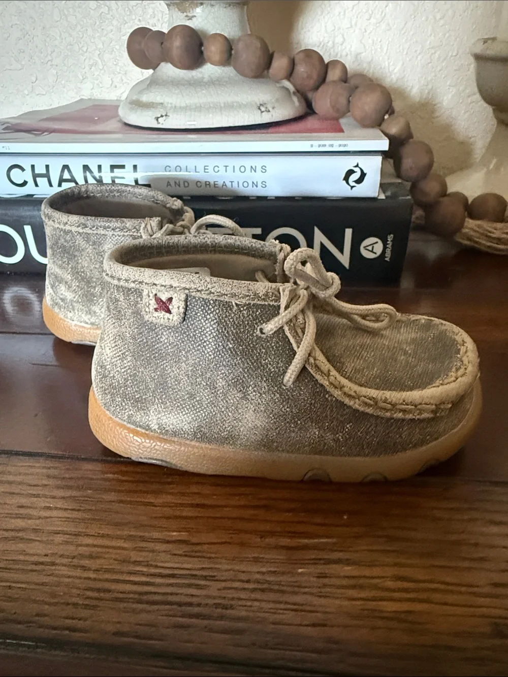 Twisted X Kids Tan Moccasin-Style Slip-Ons